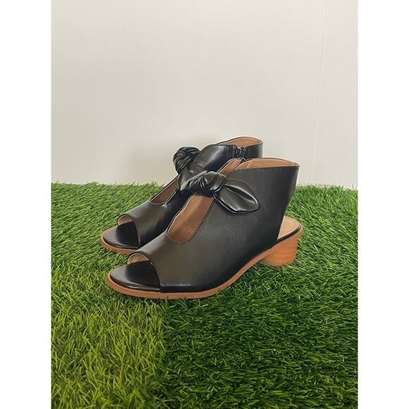 Womens Bow Knot Sandals Peep Toe Cut Out Side Zipper Boots Size 7.5 - Picture 2 of 7